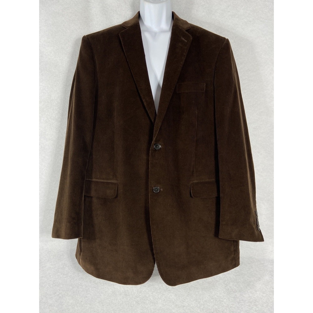 Saddlebred Jacket Mens 44L Brown Corduroy Blazer Sport Coat 100% Cotton